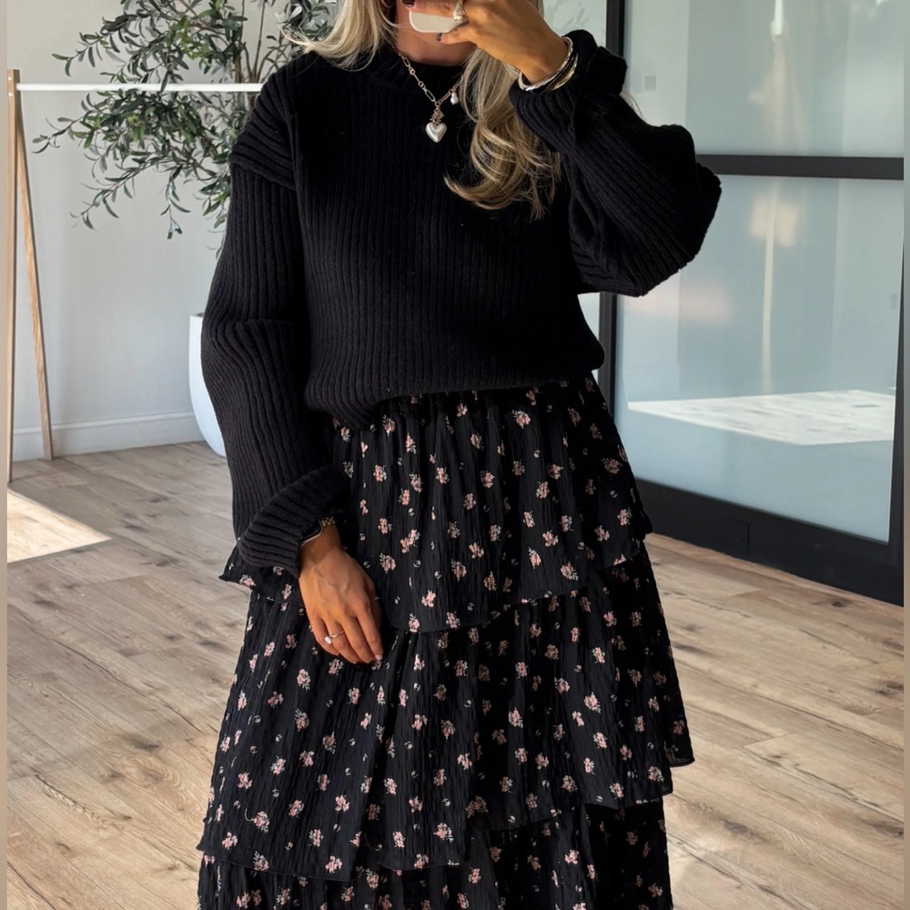 Shop Talulah Black Ribbed Sweater